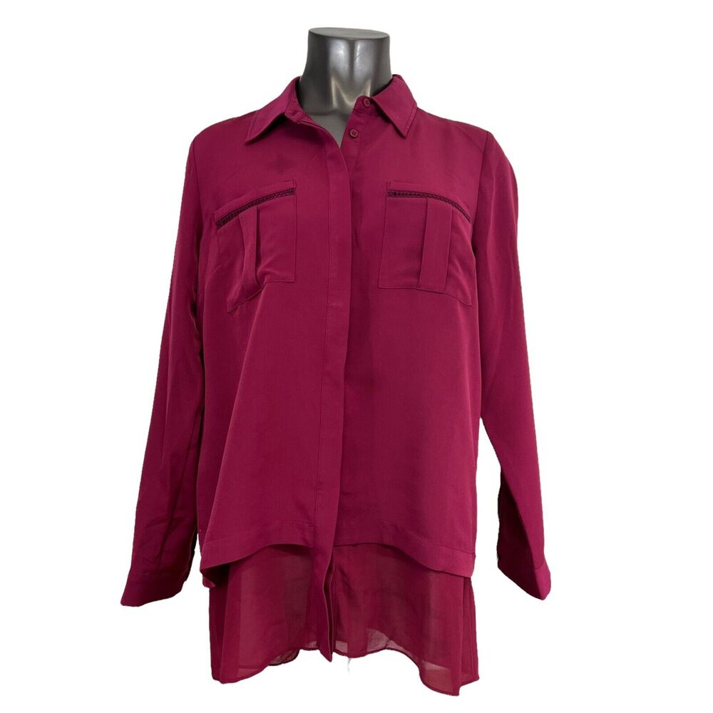 Soft Surroundings Women's Top Button Up Mulberry … - image 1